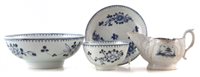 Lot 138 - Liverpool Pennington tea-bowl and saucer cream-boat and a bowl