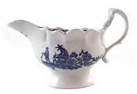Lot 140 - Liverpool pedestal sauce-boat