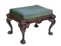 Lot 391 - Cabriole leg stool.