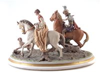 Lot 164 - Capo Di Monte Huntsman and Hounds group.