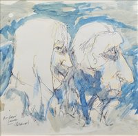 Lot 570 - J. L. Isherwood, "Pit Brow Lasses", watercolour.