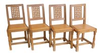 Lot 456 - Four Mouseman dining chairs