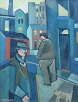 Lot 423 - Peter Stanaway, "John St. Miles Platting with Johnson's Mill", acrylic.