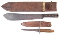 Lot 169 - A commando knife and a machete