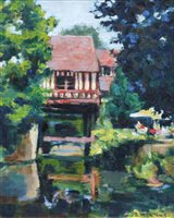 Lot 227 - A. Mondino, 20th century, Italian, River scene, signed, oil.