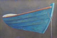Lot 497 - James Dodds, "Blue Dory Study", oil and catalogue (2).