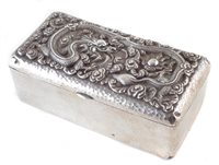 Lot 328 - Chinese silver canton cigarette box.