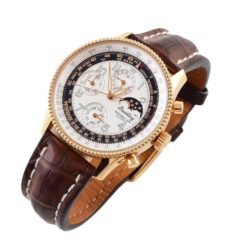 Lot 109 - Gent's moon face Breitling wristwatch.