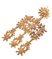 Lot 420 - Asian style yellow gold and seed pearl pendant