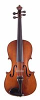 Lot 3 - German viola labelled Ruggeri with case and bow