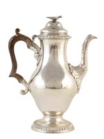 Lot 360 - George III silver coffee pot