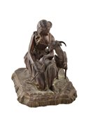 Lot 645 - A 19th century French bronze of Esmeralda and her goat, Djali.