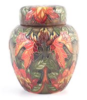 Lot 296 - Moorcroft Flames of the Forest Ginger Jar