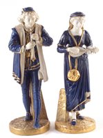 Lot 321 - A pair of Royal Worcester figures of musicians