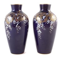 Lot 314 - A pair of Sevres vases