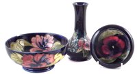 Lot 236 - Moorcroft vase, pin dish bowl.