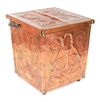 Lot 10 - An Arts & Crafts movement copper coal scuttle
