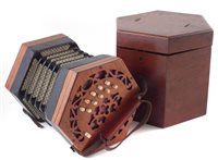 Lot 144 - Lachenal concertina in case