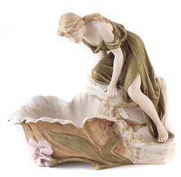 Lot 184 - Royal Dux figure dish.