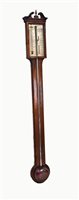 Lot 649 - A 19th century mahogany stick barometer by A. Lera, Glasgow.