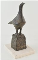 Lot 643 - Breon O'Casey, "Small Bird on Tall Base", bronze sculpture.