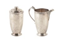 Lot 347 - Silver milk jug and sugar sifter by Fattorini & Sons
