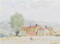 Lot 574 - Pierre Adolphe Valette, "Au Chambon uns Brailles", watercolour.