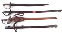Lot 174 - 1822 pattern sword, short sword and one other ER sword