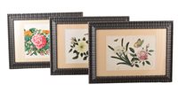 Lot 312 - Twelve late 19th century Chinese ricepaper paintings of floral design (12).