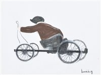 Lot 582 - Braaq, "Come On Give Us a Pull", pastel and pencil drawing.