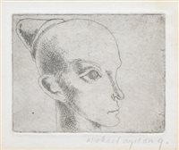 Lot 474 - Michael Ayrton, "Clown", signed etching.