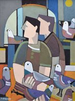 Lot 562 - Peter Stanaway, "The Pigeon Loft", acrylic.
