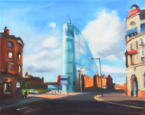 553 - Liam Spencer, "Urbis, Manchester", oil.