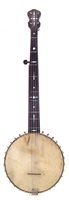 Lot 70 - Newells Star five string fretless banjo