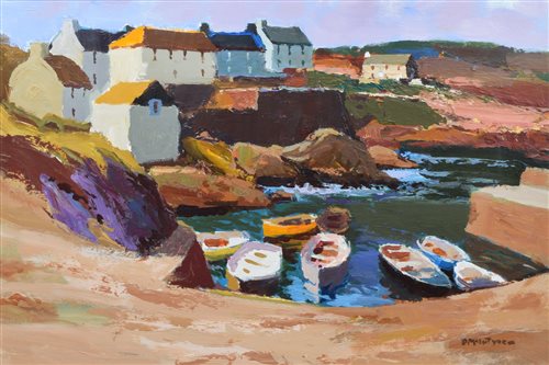 Lot 550 - Donald McIntyre, "Sunlight, Coverack", acrylic.