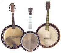Lot 52 - Melody Major banjo mandolin / banjolin and two others