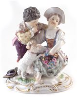 Lot 191 - Meissen figure group