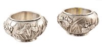 Lot 357 - Pair of Aesthetic period Chinese silver salts