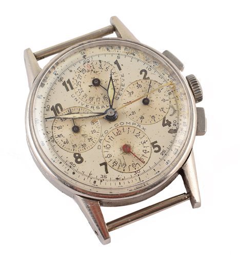 Lot 452 - A 1950s Universal Genève Dato-Compax Chronograph wristwatch