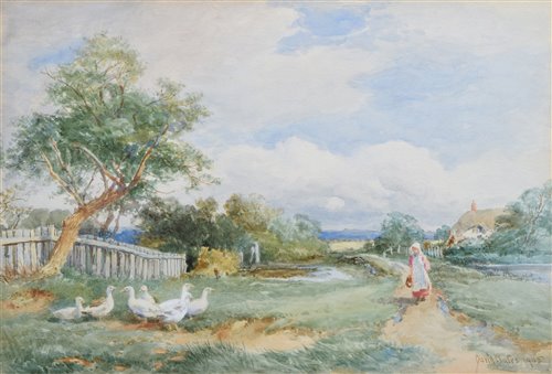 Lot 511 - David Bates, "Near Upton-on-Severn", watercolour.