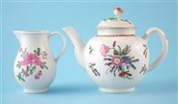 Lot 80 - Caughley teapot and a sparrow beak jug