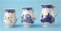 Lot 123 - Three Liverpool Pennington sparrow beak cream jugs circa 1780