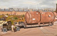 Lot 501 - Kenneth Jones, Industrial scenes, oil (3).