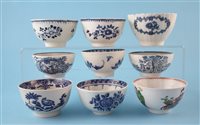 Lot 97 - Nine Liverpool tea bowls