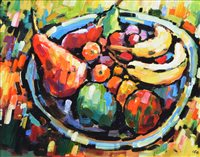 Lot 554 - Olivia Pilling, "The Fruit Bowl on the Dresser", acrylic.