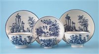 Lot 79 - Three Caughley tea bowls and saucers