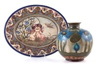 Lot 175 - Otto Drews oval dish and a Royal Bonn vase.