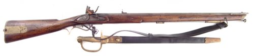 Lot 133 - Replica Baker rifle and sword bayonet.