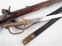 Lot 133 - Replica Baker rifle and sword bayonet.