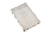 Lot 356 - Victorian silver card case, Owen & Boon, Birmingham, 1856.